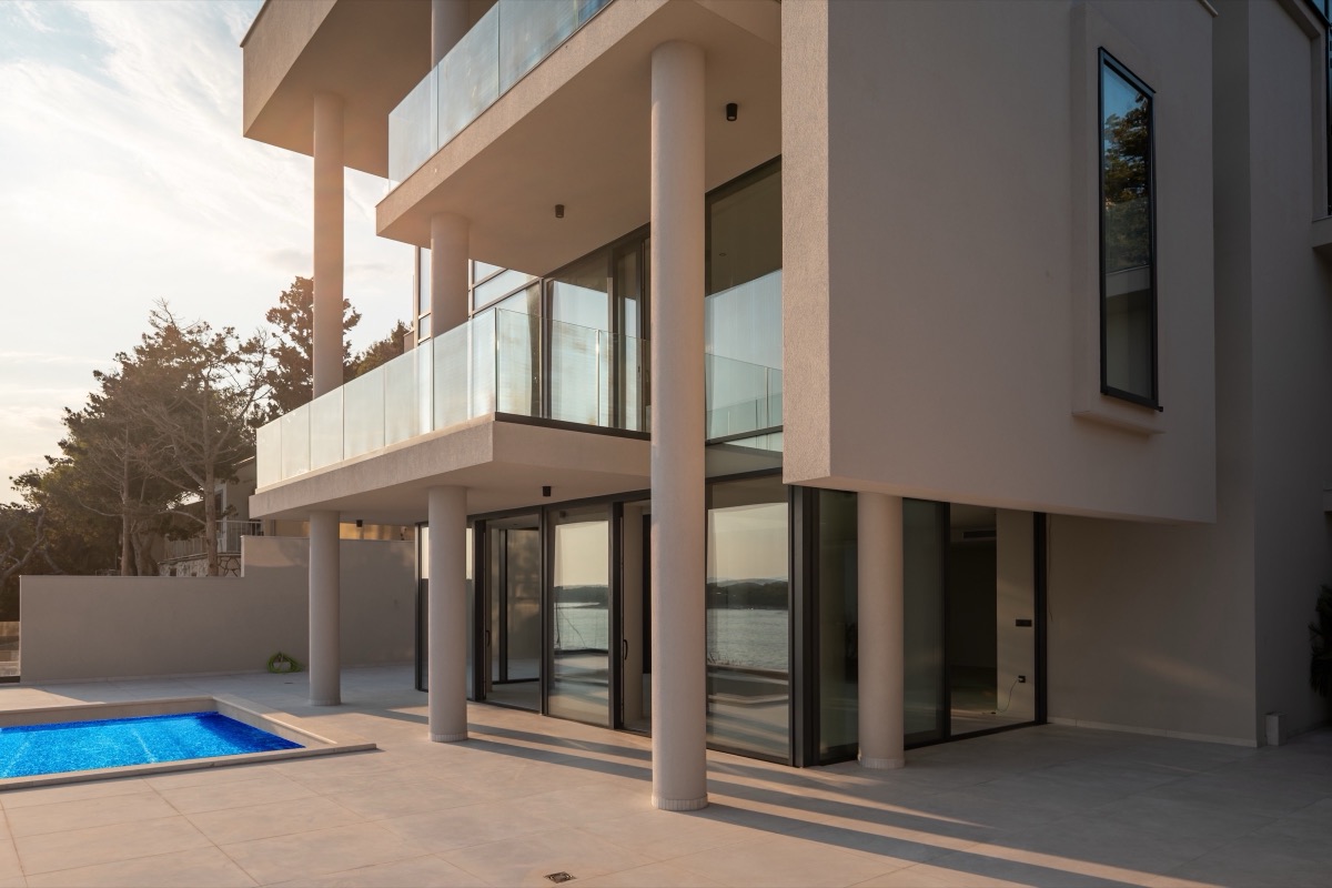 Outdoor pool terrace